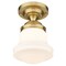 Z-Lite Vaughn 1 Light Flush Mount, Heritage Brass & Matte Opal 735F10-HBR - alternate 2